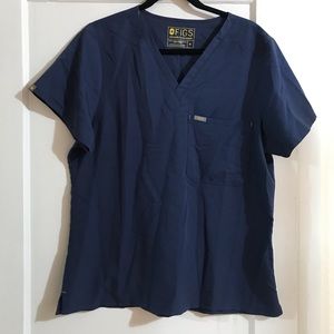 XL Figs Navy Blue Scrub Top